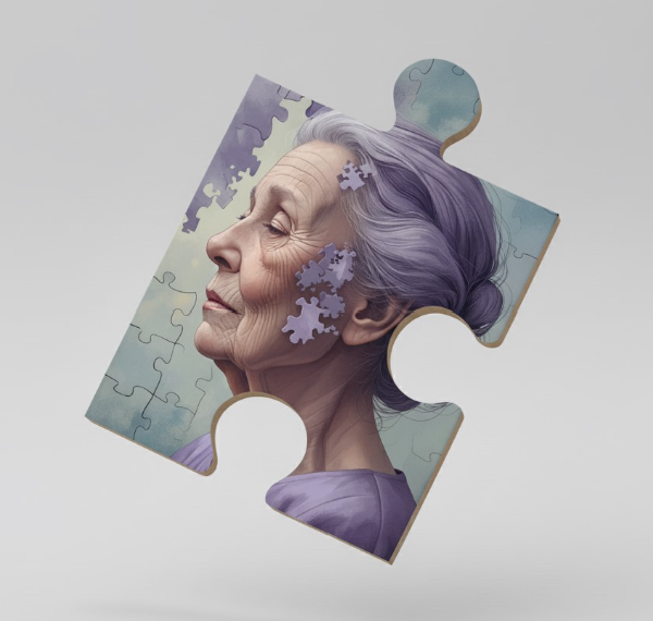 Imagen subjetiva de la 3ª fase del Alzheimer en una mujer